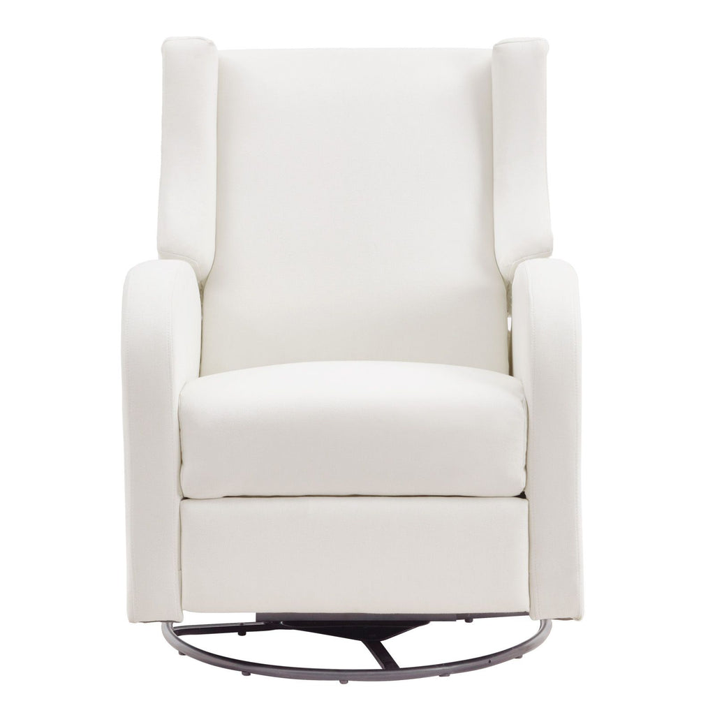 Electronic Power Recliner and Swivel Glider, 250 lbs Weight Capacity Swivel Glider Recliner Chair with USB Port, Polyester Surface Swivel Rocker Recliner for Living Room, Bedroom, Off White