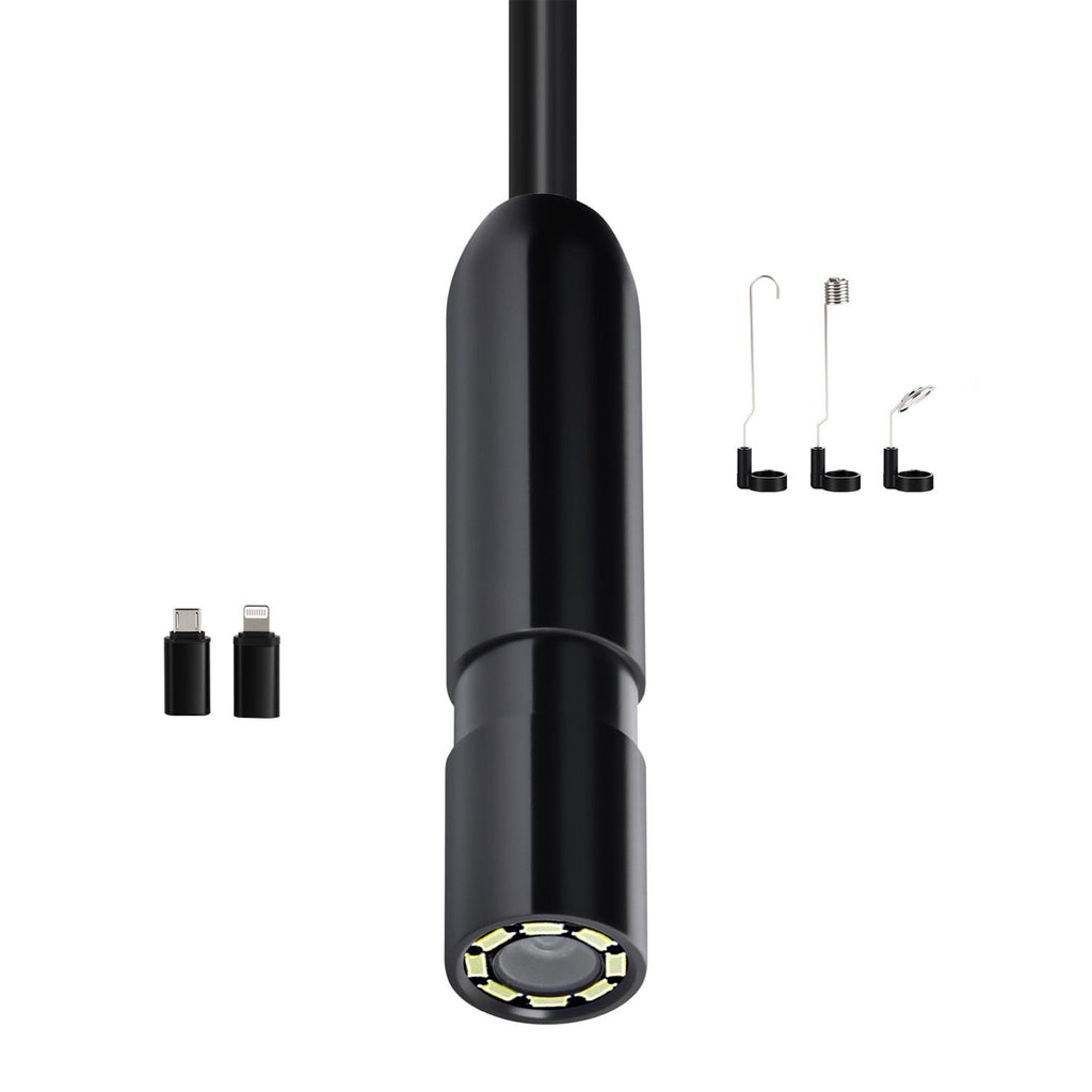 Endoscope Camera with Light, 1920P HD Borescope for Android & IOS, 8 LED Lights Inspection Camera with 16.4FT Semi-Rigid Cable, 2X Zoom, IP67 Waterproof Snake Scope Camera for Auto, Plumbing
