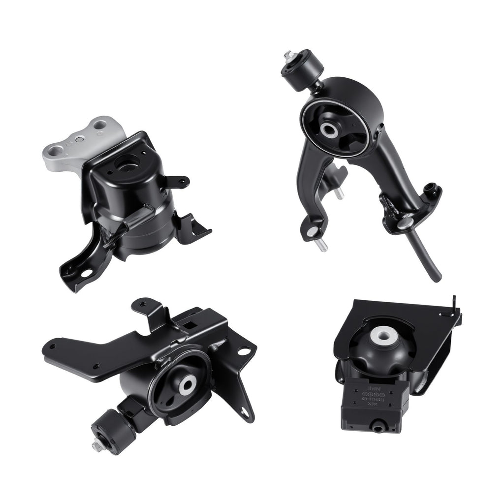 Engine and Transmission Motor Mount Kit Replacement, Set of 4, Compatible with 2009–2013 Toyota Corolla 1.8L L4, Replace OE# A62015, A62039, A62027, A62023, Secure Support