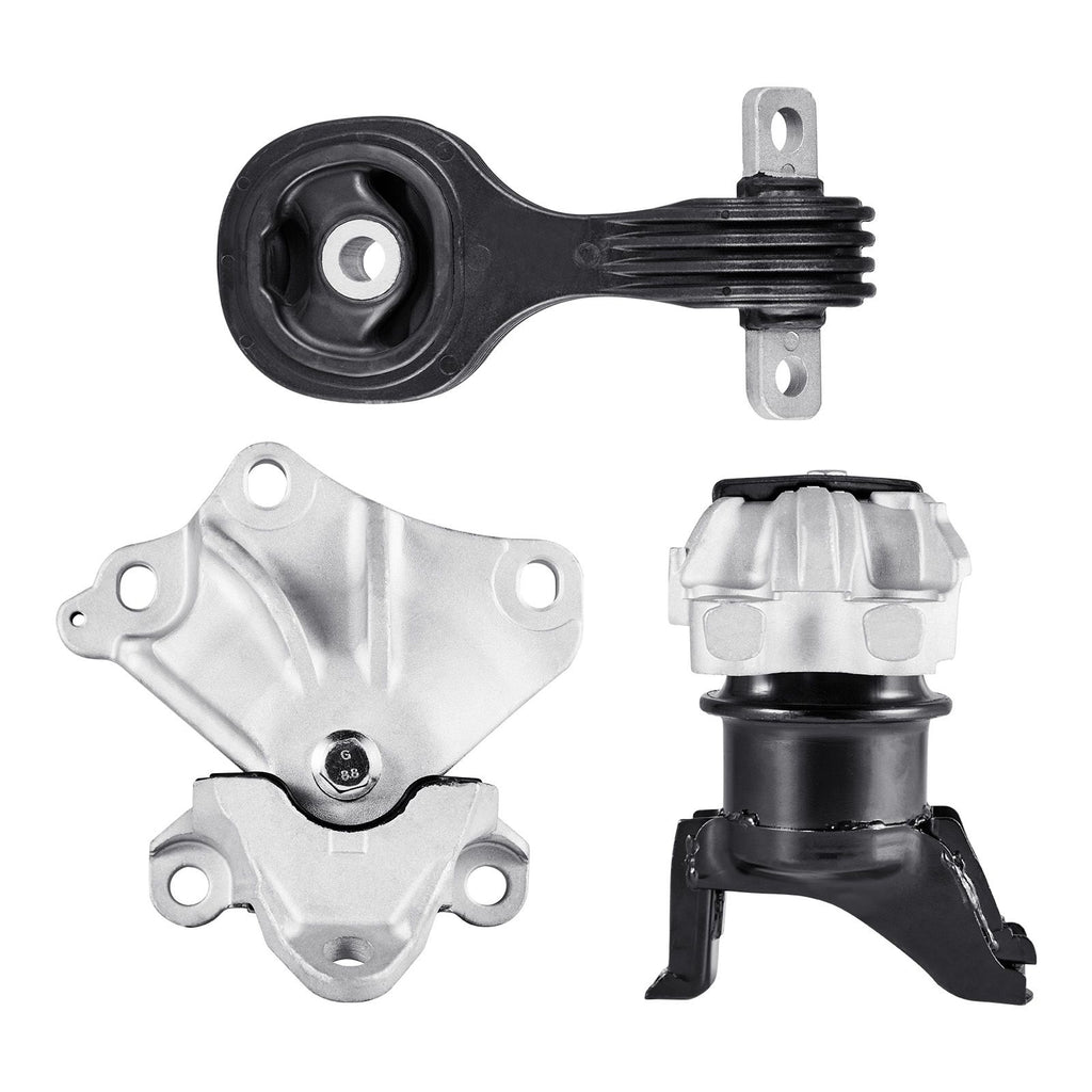 Engine Motor Mount and Transmission Mount Kit Replacement, Set of 3, Compatible with 2012–2013 Honda Civic 1.8L Coupe, Replace OE# A65048, A65021, A65087, Secure Support