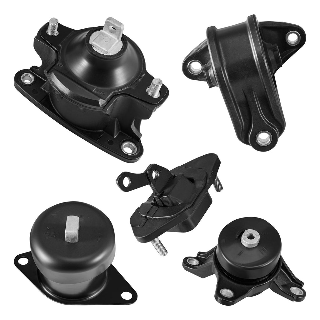 Engine Motor Mount and Transmission Mount Kit Replacement, Set of 5, Compatible with 2008-2012 Honda Accord 2.4L L4 and 2009-2013 Acura TSX 2.4L, Replace OE# A4565 A4572 A4570 A4584 A4561