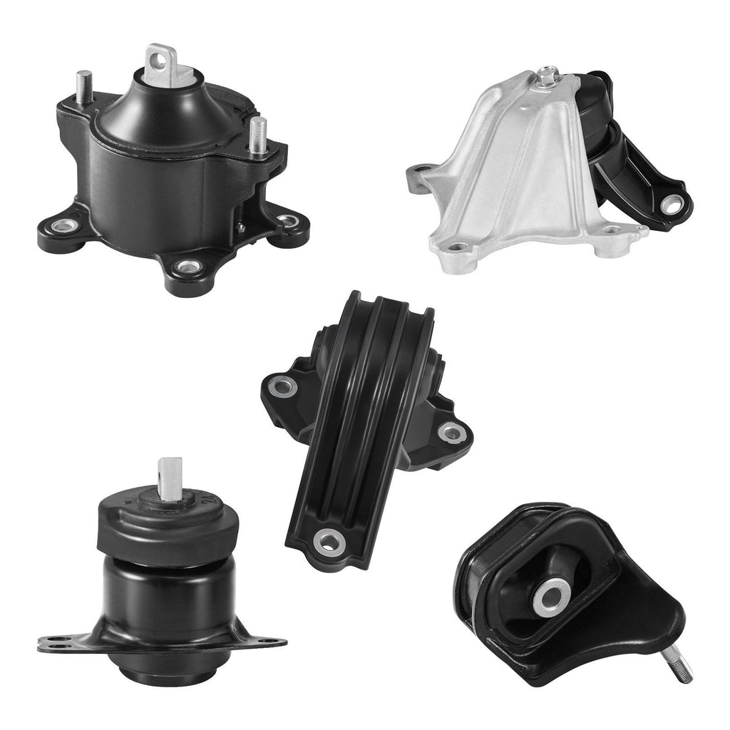 Engine Motor Mount and Transmission Mount Kit Replacement, Set of 5, Compatible with 2013-2017 Honda Accord 2.4L L4, Replace OE# A65072 A65054 A65040 A65068 A65071, Secure Support