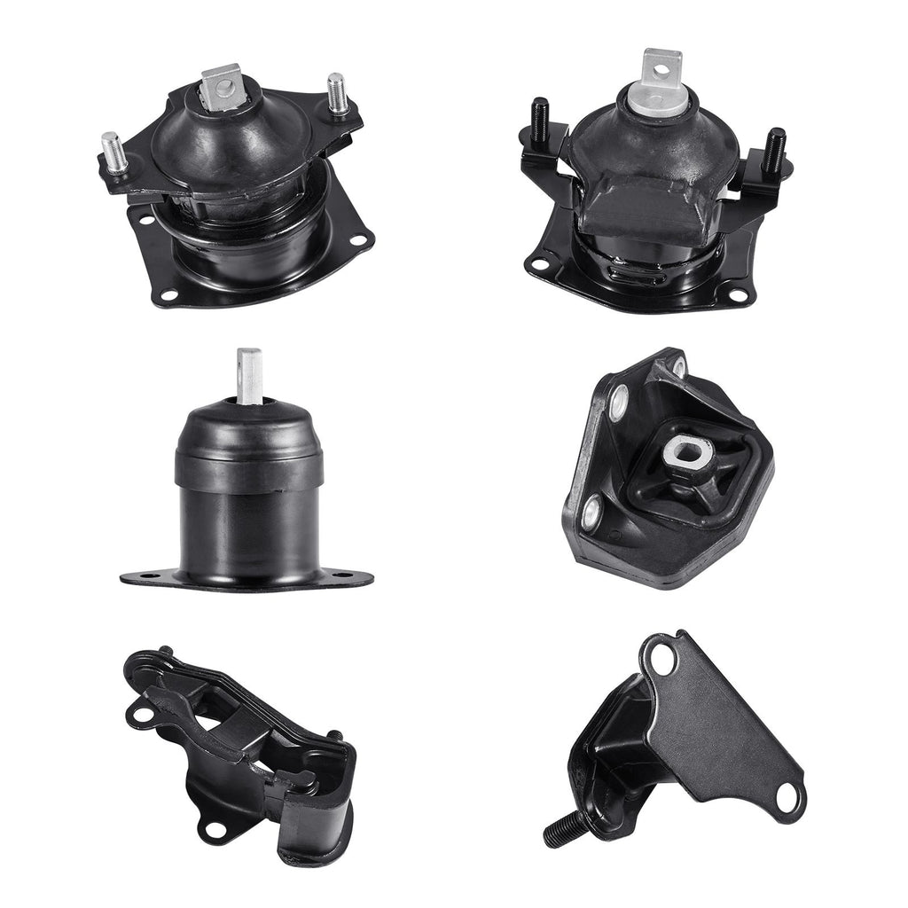 Engine Motor Mount and Transmission Mount Kit Replacement, Set of 6, Compatible with 2003–2007 Honda Accord 3.0L V6, Replace OE# A4526HY, A4517, A4527HY, A4524, A4544, A4525, Secure Support