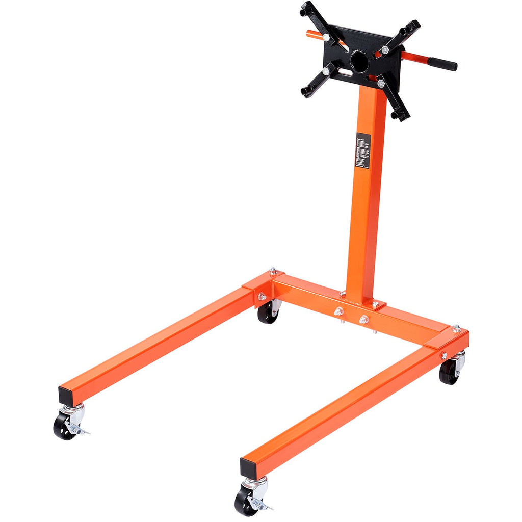 Engine Stand, 1300 lbs (3/5 Ton) Rotating Engine Motor Stand with 360 Degree Adjustable Head, Cast Iron Motor Hoist Dolly, 4-Caster, 4 Adjustable Arms, for Vehicle Maintenance, Auto Repair