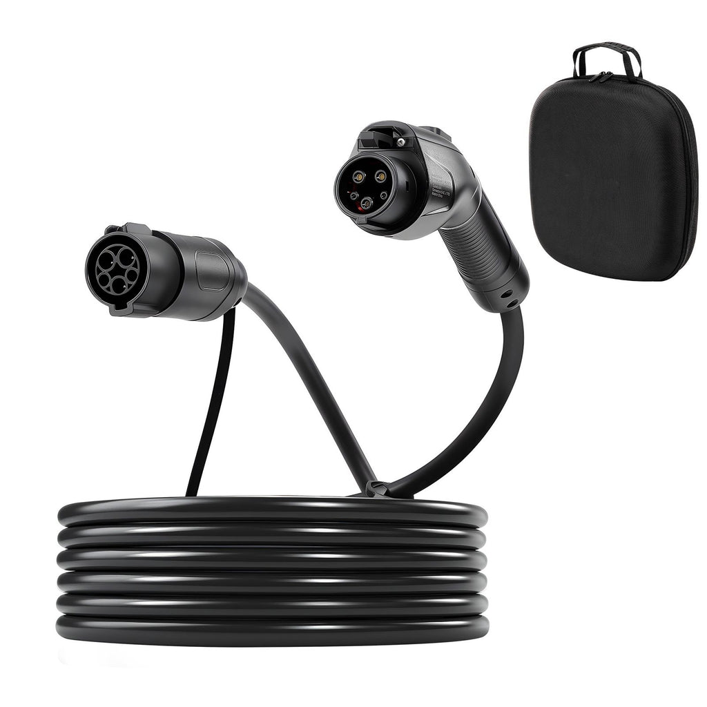 EV Charger Extension Cable, 32Amp 21 ft J1772 Extension Cord Compatible with 120V-240V SAE J1772 Electric Vehicle Chargers, Level 1/Level 2 IP66 Heavy Duty Car Charging Cable with Carrying Bag
