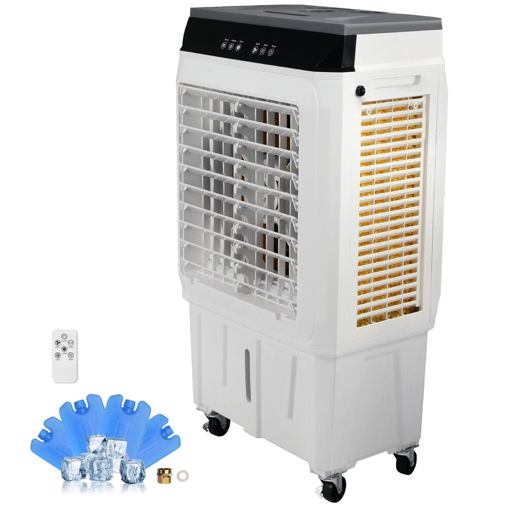 Evaporative Air Cooler, 2100 CFM, 135° Oscillating Swamp Cooler with Adjustable 3 Speeds and 12 H Timer, 7 Gal Portable Air Cooler for 750 Sq.ft, Indoor/Outdoor Use, FCC Listed