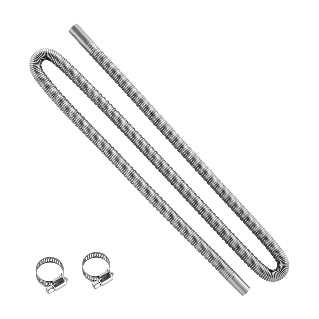 Exhaust Hose, 77.95 inch Stainless Steel Exhausts Hose, Diesel Heater Flexible Exhaust Pipe with 2 Hose Clamps, Exhausts Hoses Kit Diesel Heater Accessories for 2KW 5KW 8KW Diesels Heaters