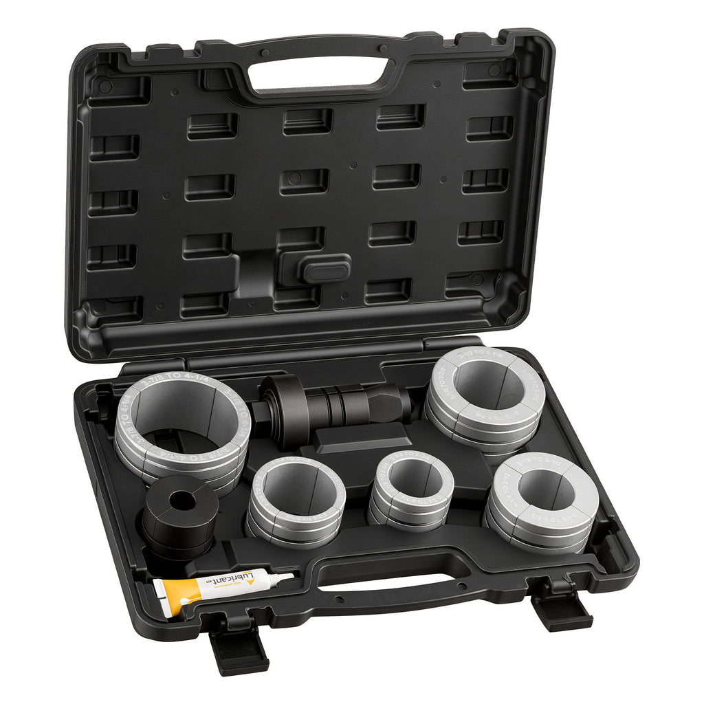 Exhaust Pipe Expander Tool Kit, 1-5/8" to 4-1/4" Exhaust Pipe Stretcher, Muffler Pipes Spreader with 7 Heavy-Duty Collects & Storage Case, Automotive Car Tool Kit for Tailpipes Tubes