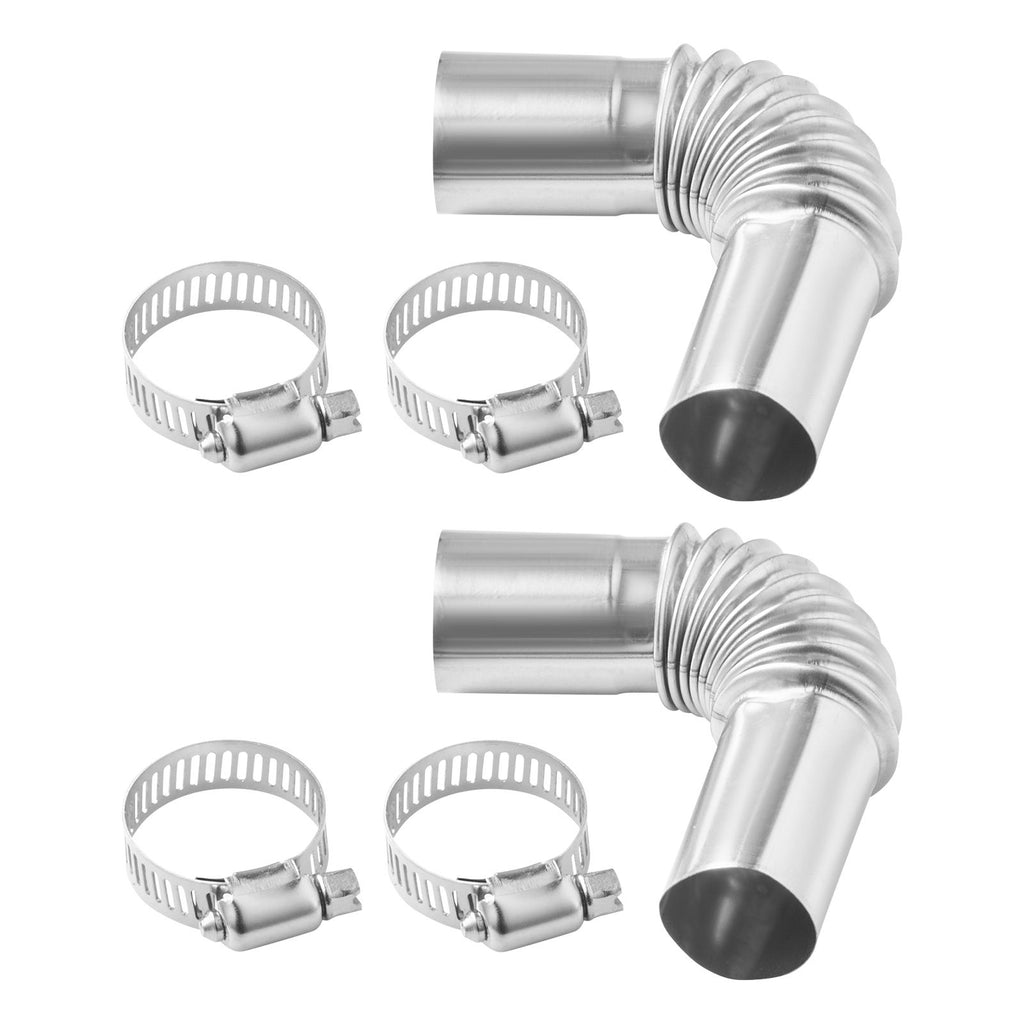 Exhaust Pipe Tube Elbow Connector, 0.98 inch Diesel Heater Exhaust Elbow, Stainless Steel Windproof Cap Gas Water Heater 4 Clamps for 2KW 5KW 8KW Diesel Heater, Diesel Heaters Exhausts Elbows