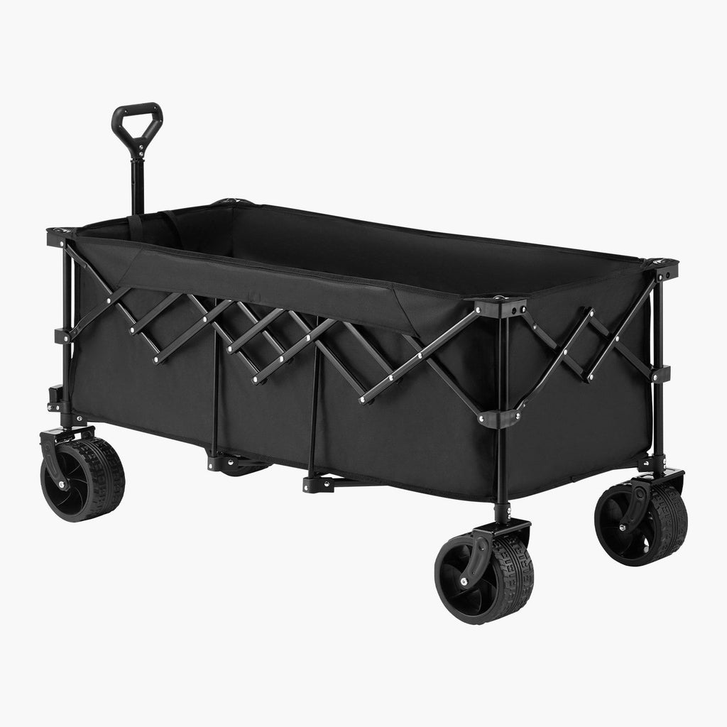 Extended Folding Wagon Carts 300L&450LB Heavy Duty Collapsible Long Garden Cart