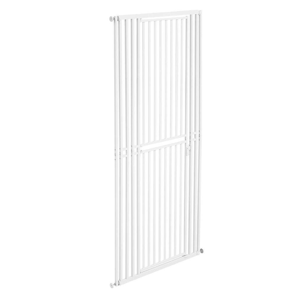 Extra Tall Pet Gate for Cats, 28-34 in Adjustable Width, 78.7 in High Dog Gate, with Pressure Mount Kit and Wall Mount Kit, 1.2 in Narrow Bar Spacing, for Stairs, Doorways, and House, Black