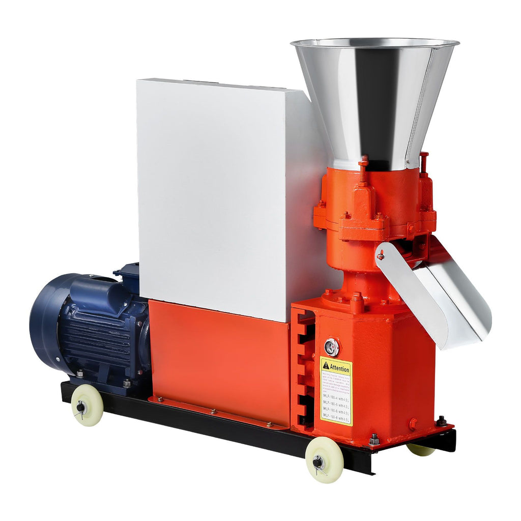 Feed Pellet Mill Machine, 6 mm Animal Feed Pellet Making Machine, 3KW 240V Animal Food Granulator Mill Machines with 3 Pressure Rollers & 4 Wheels, Ideal for Poultry, Livestock, Farm Animals