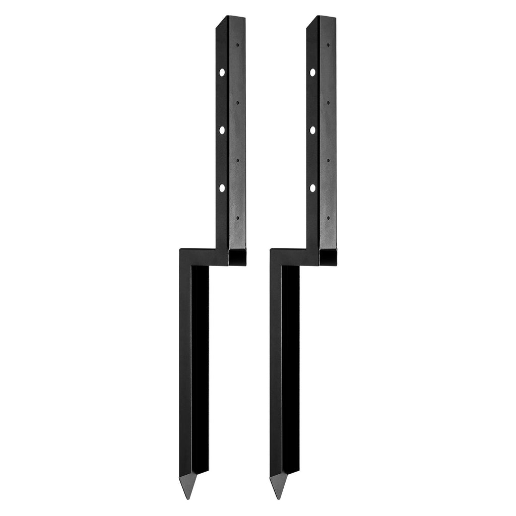 Fence Post Anchor Repair Kit, 2 Pack Inner Diameter 2 x2 Inches Heavy Duty Steel Fence Post Support Stakes, Anchor Ground Spike for Repair Tilted, Broken Wood Fence Post