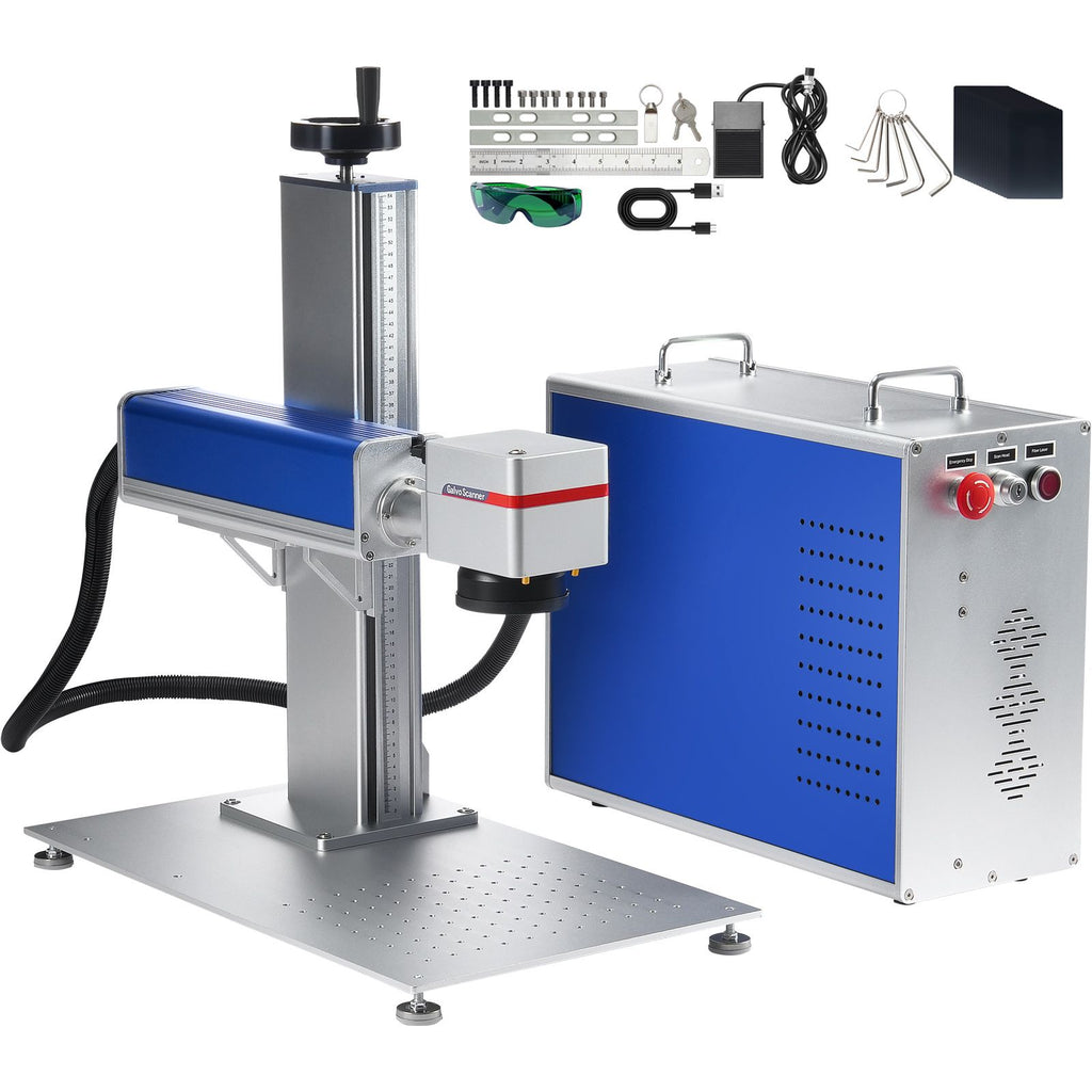 Fiber Laser Marking Machine, 30W Compatible with LightBurn, Fiber Laser Engraving Marking Machine with 5.9" x 5.9" Working Area, Solid State Fiber Laser Engraver for Aluminum Steel Jewelry Gold