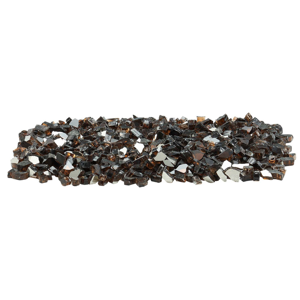 Fire Glass, 20 LBS / 9.0 KG High-Temperature Resistant Fireplace Rocks, 1/2-Inch / 12.7 mm Reflective & Smokeless Firepit Glass Rock, High Luster Stone Landscaping for Fire Pit Table, Copper