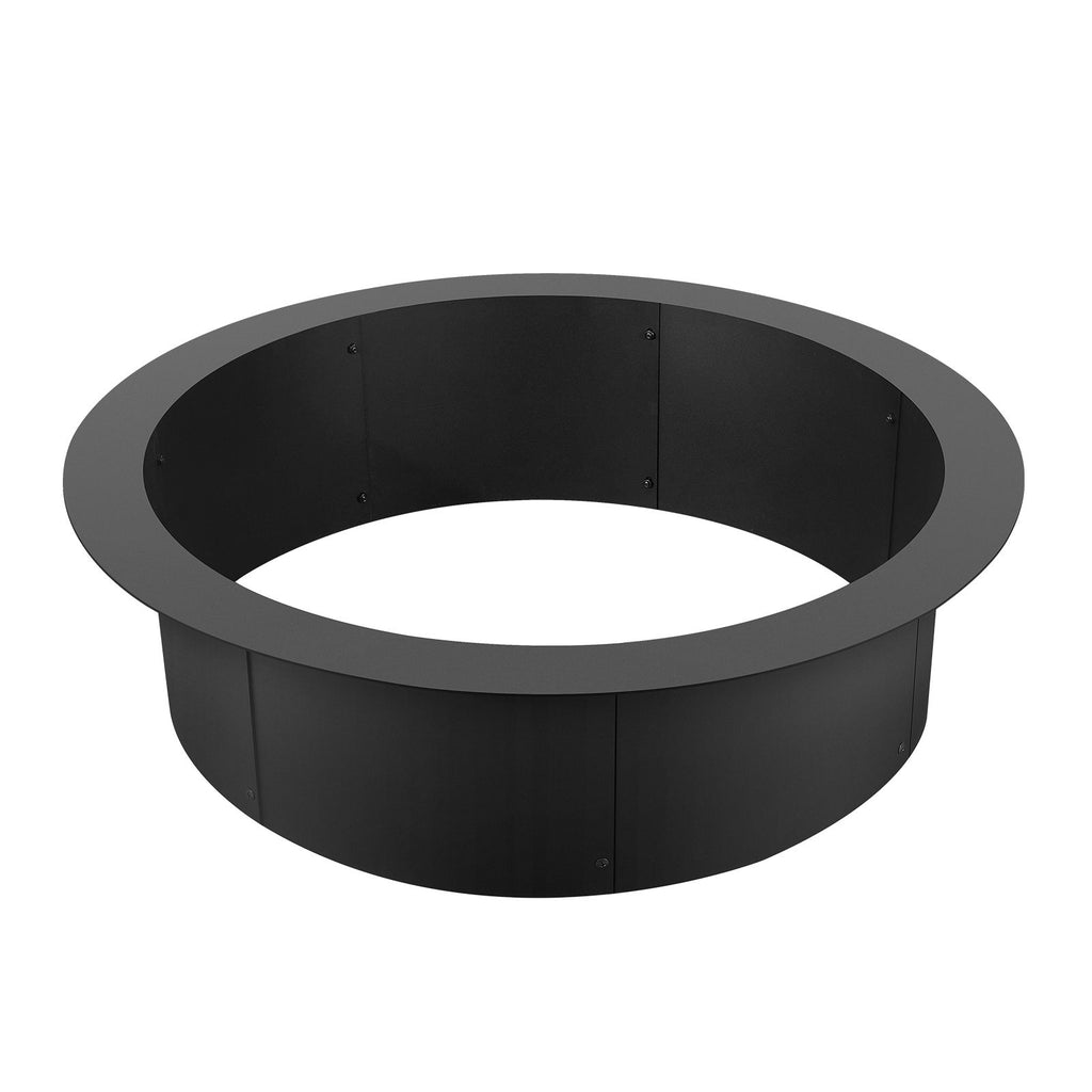 Fire Pit Ring, 36-Inch Outer/30-Inch Inner Diameter, 10inch Height 2.5mm Thick Fire Pit Insert, Heavy Duty Carbon Steel Liner DIY Campfire Ring above or In-Ground, for Outdoor Camping, Bonfires