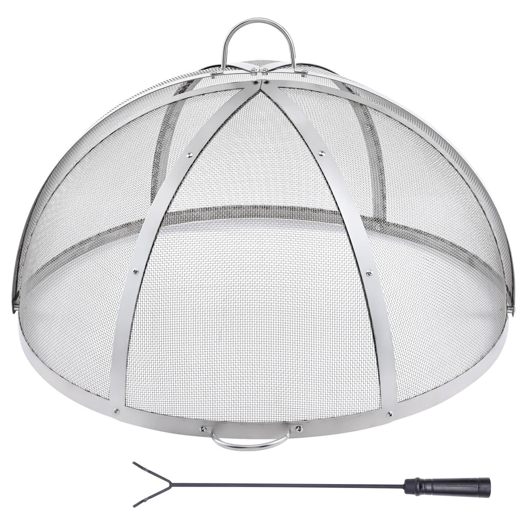 Fire Pit Spark Screen Round 36", Reinforced Heavy Duty Steel Metal Cover, Outdoor Firepit Lid, Easy-Opening Top Screen Covers Round with Ring Handle for Outdoor Patio Fire Pits Backyard