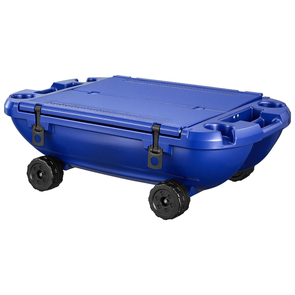 Floating Cooler, 40 QT Floating Ice Chest with Dry Storage, Wheels & Tow Rope, Premium LLDPE Amphibious Drink Cooler for Water & Land, Cruise Stable on Lake, River, Pool, Beach, Kayak, Deep Blue