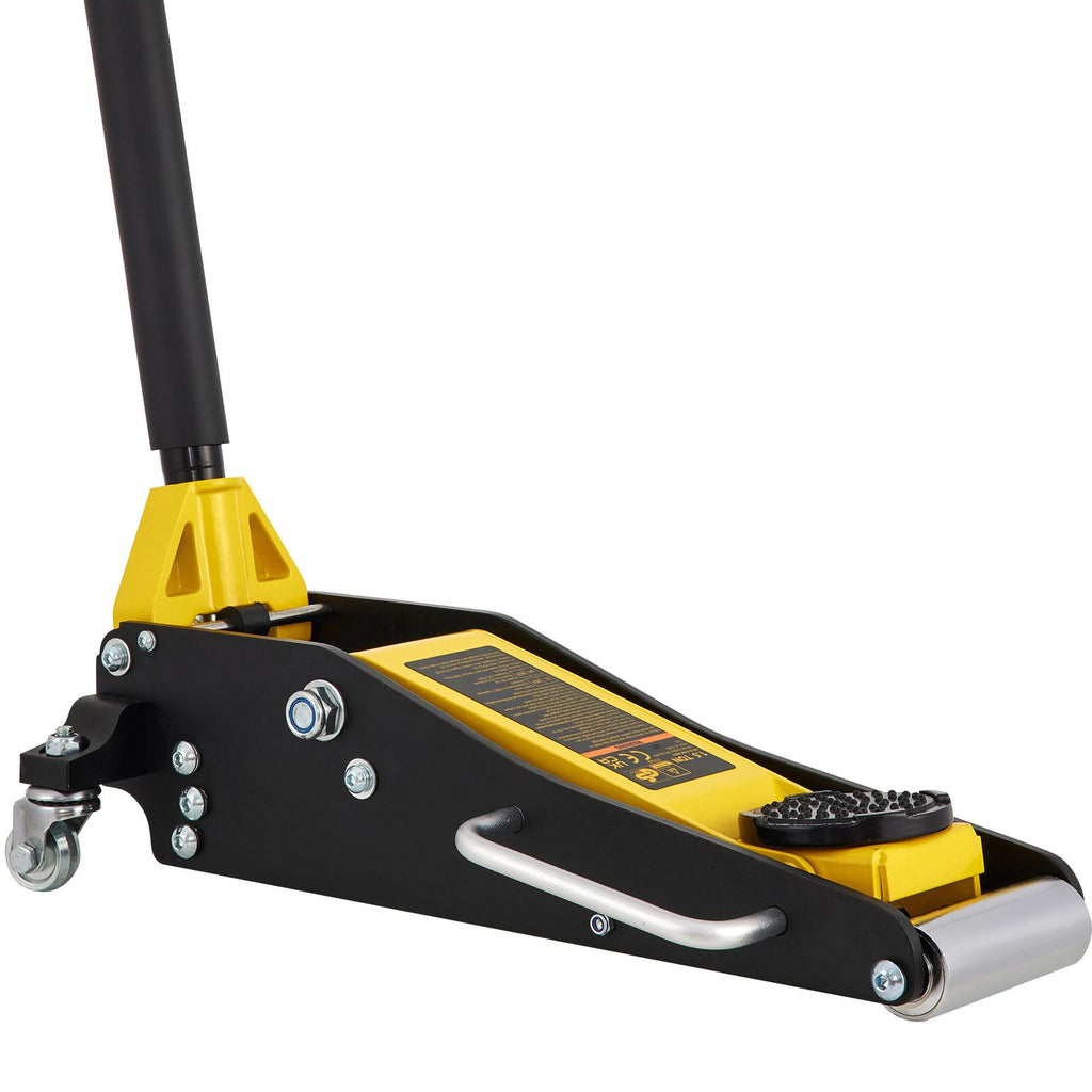 Floor Jack, 1.5 Ton Low Profile Floor Jack, Aluminum and Steel Racing Floor Jack with Dual Pistons Quick Lift Pump, Floor Jack Lifting Range 3-3/20"-14-10/27"