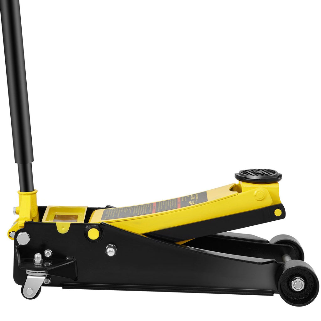 Floor Jack, 4 Ton Low Profile Floor Jack, Heavy-duty Steel Racing Floor Jack with Dual Pistons Quick Lift Pump, Floor Jack Lifting Range 3.35"-19.69"