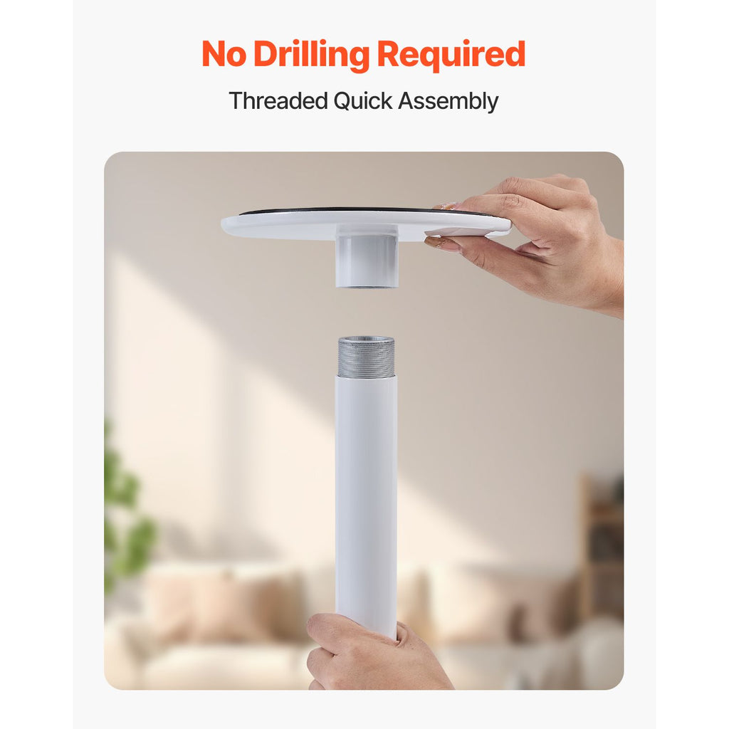 Floor-to-Ceiling Transfer Pole, Tension Mounted Bathroom Grab Bar with Anti-Slip Curve Handle, 300 Lbs Capacity Security Pole for Elderly, Ideal Senior Safety Pole for 7-10 Ft Ceilings, White image 2