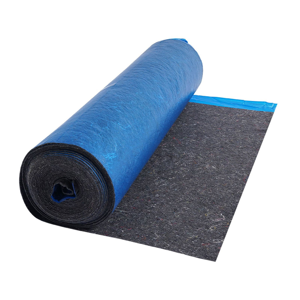 Floor Underlayment 100 sq. ft/Roll, 3 mm Thick Laminate Flooring Padding with Attached Vapor Barrier, Heavy Duty Fiber + PE Film, Soundproofing & Noise Reduction, Ideal for Vinyl Wood
