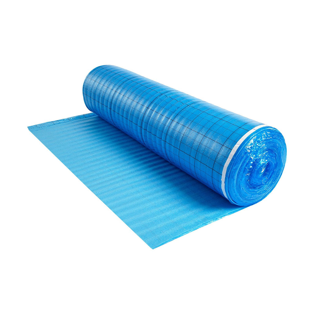 Floor Underlayment 200 sq. ft/Roll, 3-in-1 3 mm Thick Flooring Padding with Tape & Vapor Barrier, Heavy Duty EPE Foam with Blue PE, Soundproofing and Noise Reduction,for Laminate Wood Floors