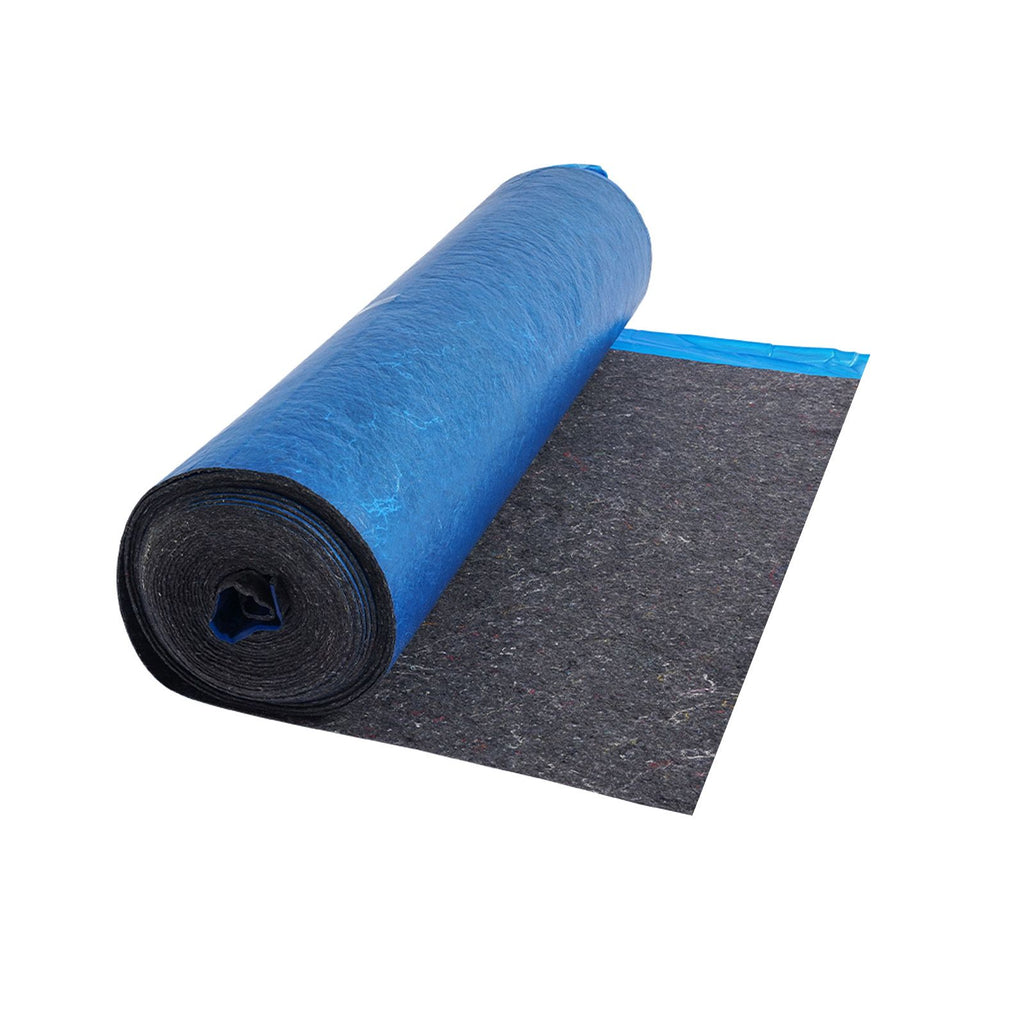 Floor Underlayment 200 sq. ft/Roll, 3 mm Thick Laminate Flooring Padding with Attached Vapor Barrier, Heavy Duty Fiber + PE Film, Soundproofing & Noise Reduction, Ideal for Vinyl Wood