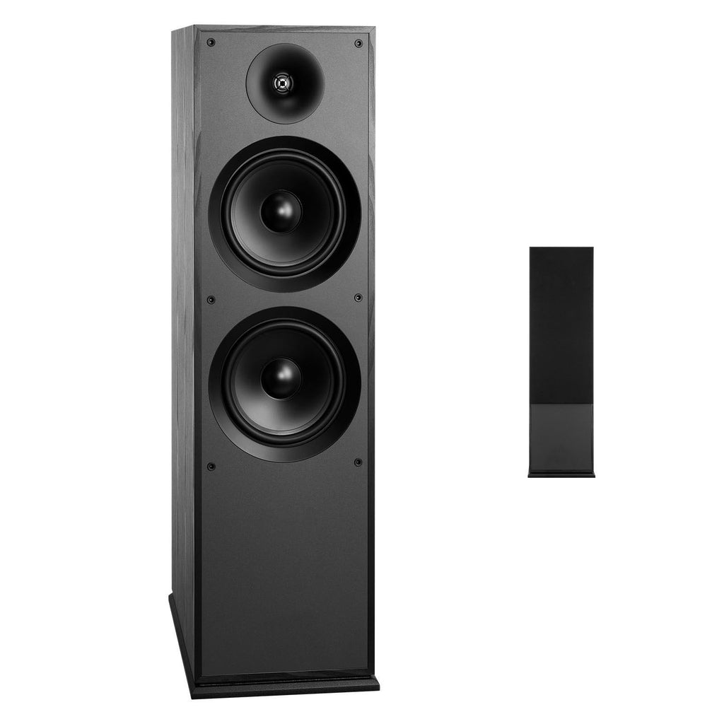 Floorstanding Speaker, 2-Way, Floor-Standing Tower Speaker with 1-Inch Tweeter, Dual 8-Inch Woofers, 600W Peak Power, 50Hz–20kHz Frequency Response, Durable MDF Enclosure, for Home Audio, Single