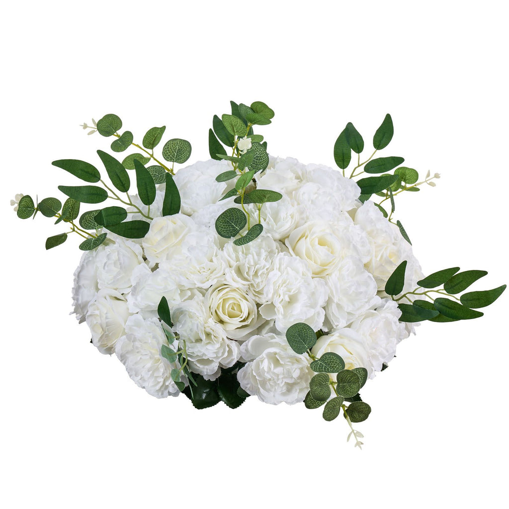 Flower Balls Arrangement Bouquet 10 PCS, 17.7-Inch Diameter Artificial Flower Balls Wedding White Roses Centerpieces, Faux Flowers Arrangements for Wedding Centerpiece Home Table Decorations