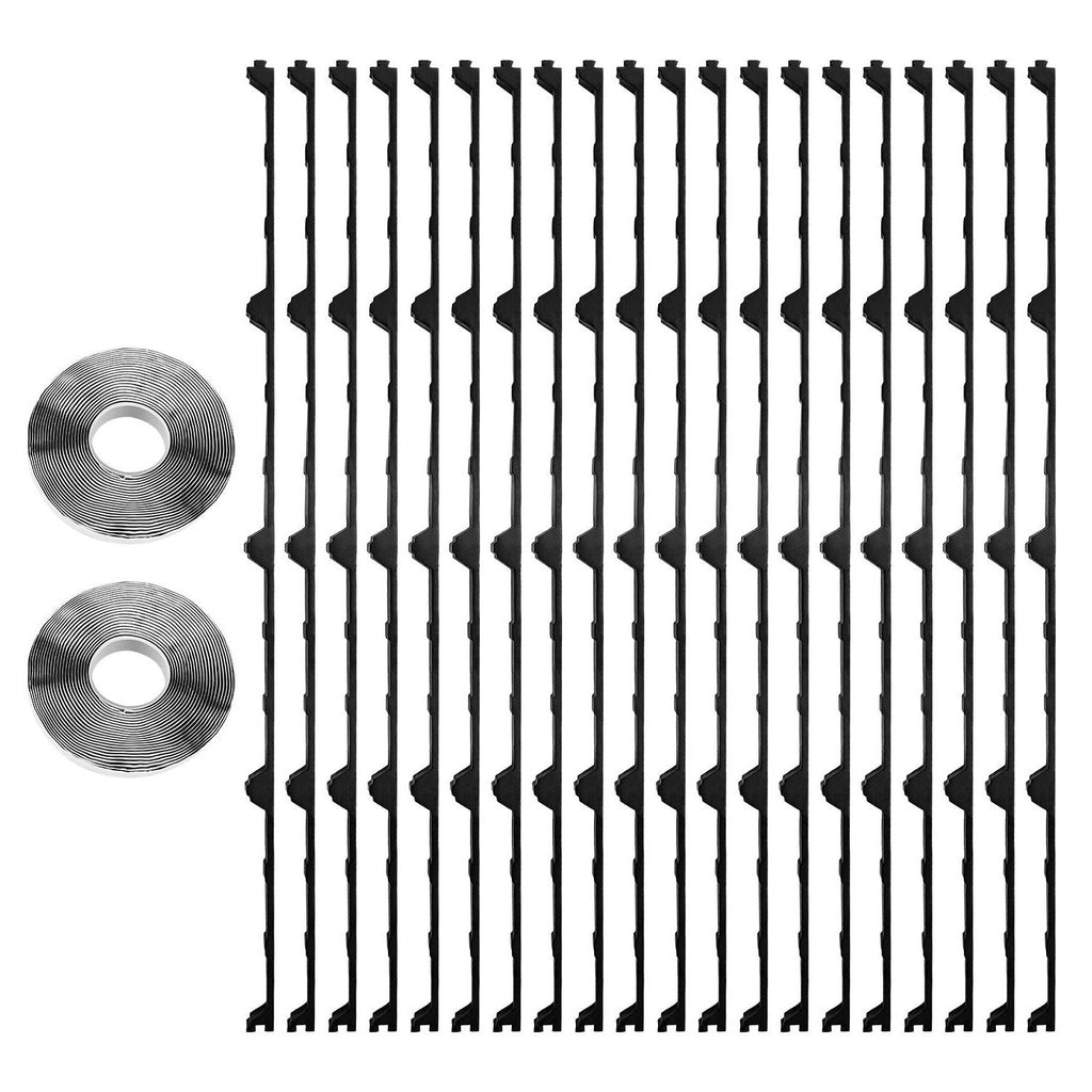 Foam Closure Strips, Metal Roof Inside Closure Strip with 2 Rolls of Butyl Tape, High-Density EVA Material Roofing Foam Strips, for Roof Insulation, Noise Reduction & Waterproof (20 Pieces)