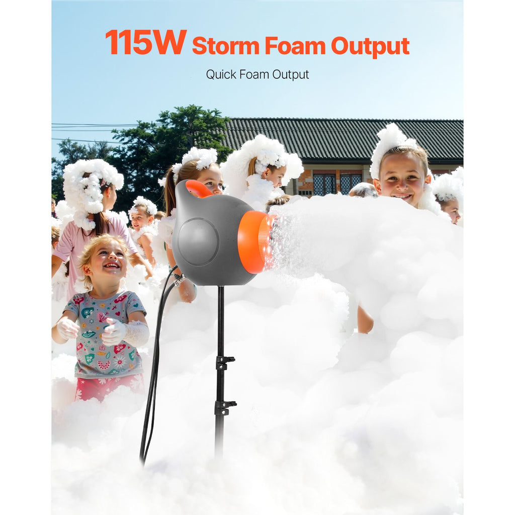 Foam Machine, 115 W Party Foam Cannon, Portable Foam Maker with a Tripod Stand, Powerful Foam Party Machine, for Backyard, Pool, Outdoor Events, Birthdays, Celebrations and Party, Grey & Orange image 2