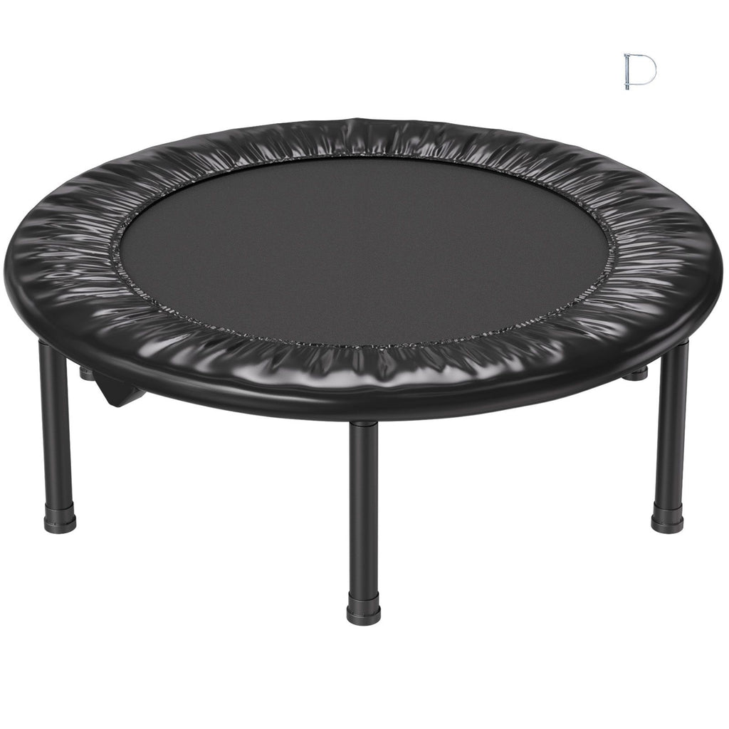 Foldable Mini Trampoline, 36 Inch Fitness Rebounder, Max Load 220 lbs Exercise Trampoline, Stable & Quiet Indoor Small Workout Trampoline, Mini Trampoline for Adults Indoor/Garden Workout