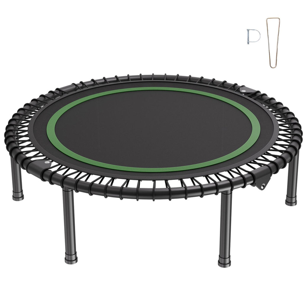 Foldable Mini Trampoline, 40 Inch Fitness Rebounder, Max Load 330 lbs Exercise Trampoline, Stable & Quiet Indoor Small Workout Trampoline, Mini Trampoline for Adults Indoor/Garden Workout