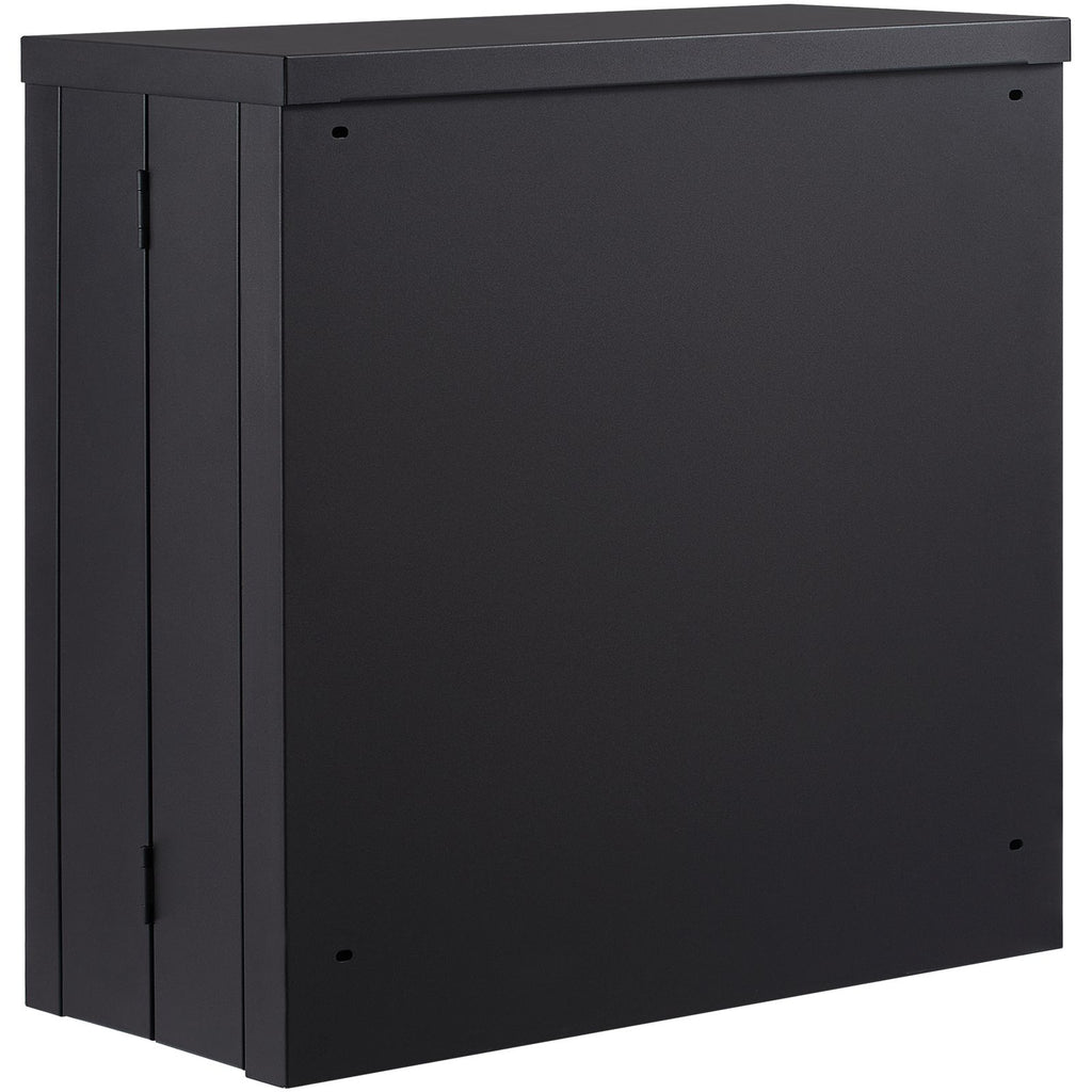 Foldable Wall Cabinet, Metal Garage Locker Mounted 26" Small Tool Chest 240 LBS Loading Capacity Adjustable Shelf Magnetic Door File for Warehouse Office Home Black