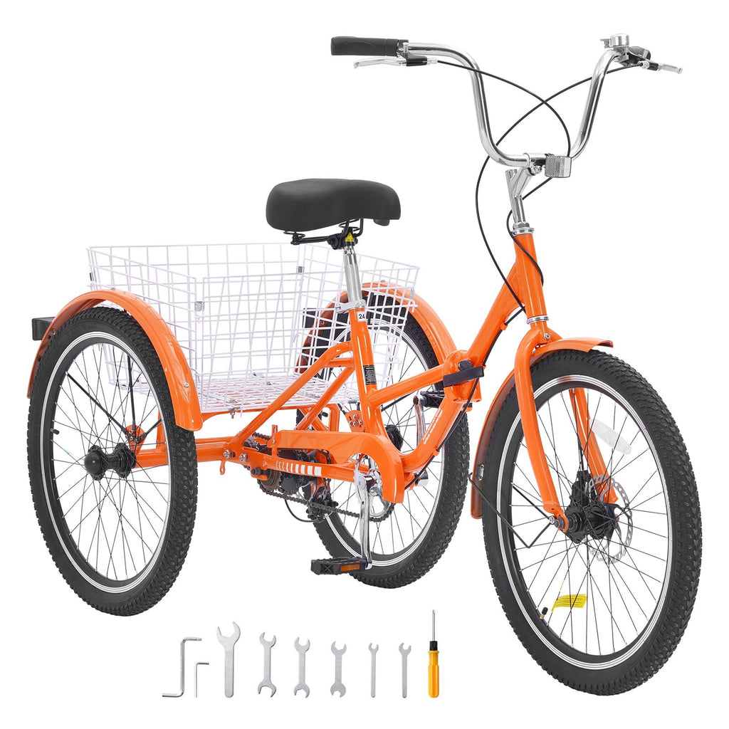 Folding Adult Tricycle, 26-Inch Adult Folding Trikes, Lightweight Aluminum Alloy 3 Wheel Cruiser Bike with Large Rear Basket, Shopping Picnic Foldable Tricycles for Adults, Women, Men, Seniors