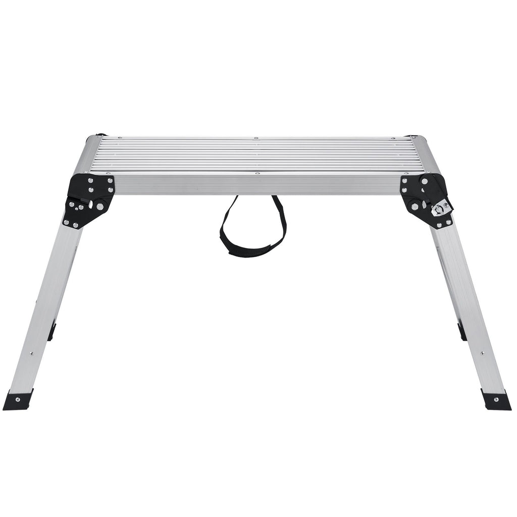 Folding Work Platform, 330 lbs Load Capacity, Aluminum Drywall Stool Ladder, Heavy Duty Work Bench w/ Non-Slip Feet, Ideal for Washing Vehicles, Cleaning, Painting, Decorating