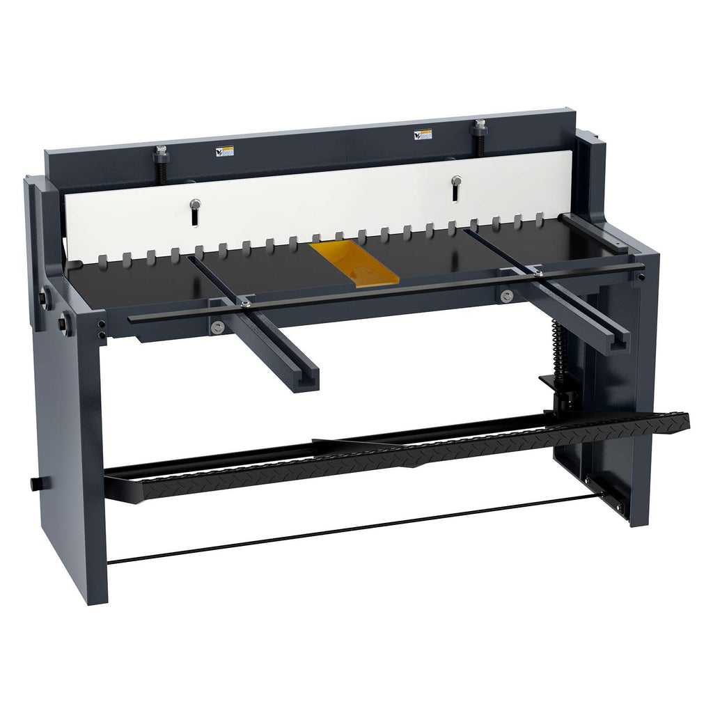 Foot Stomp Sheet Metal Shear, 52 in Width Manual Floor Shear, with Soild Steel Frame, Adjustable Blade Gap, Material Stops, Foot-Pedal Control for Cutting Steel, Copper, Rebar, and Aluminum