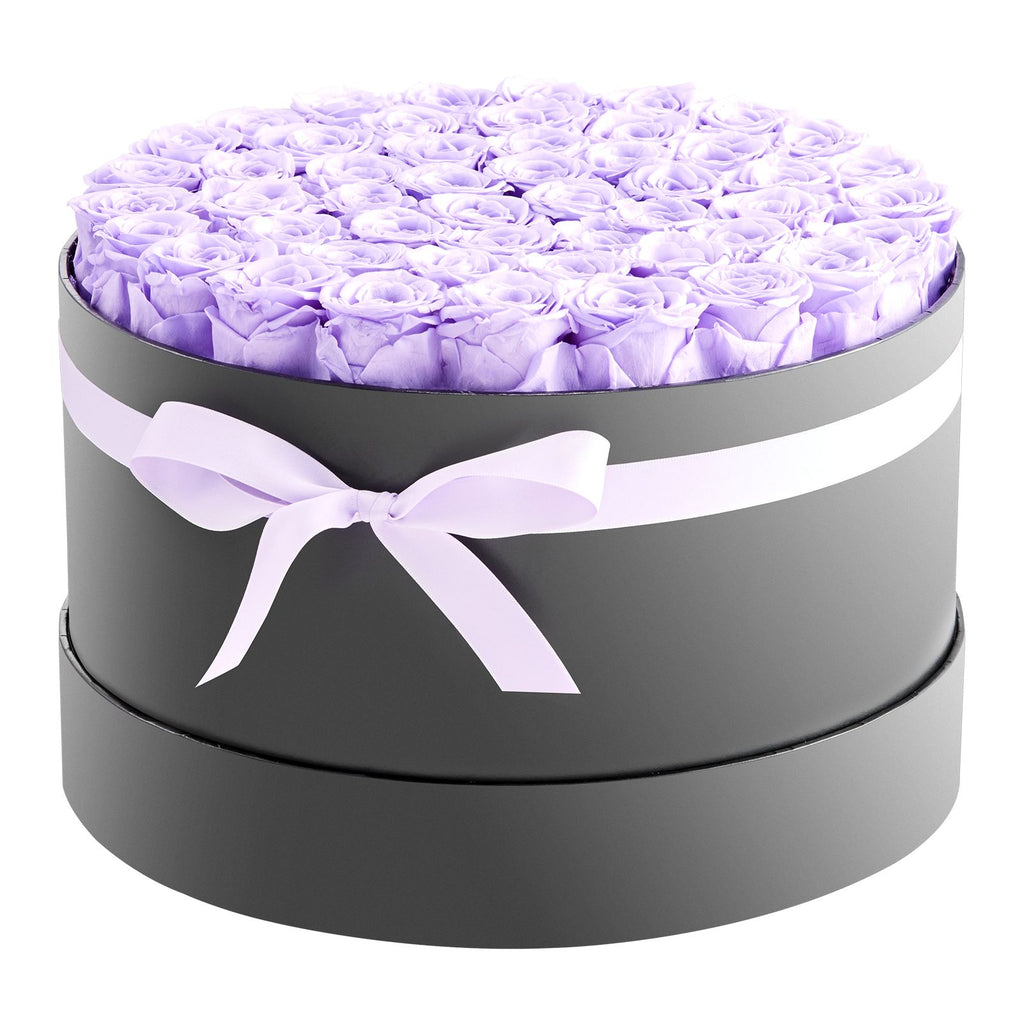 Forever Flowers, 50 Preserved Roses in a Box, Eternal Flowers Immortal Bouquet Birthday Present for Women Her Wife Mothers, Anniversary, Valentine's Day,Christmas, Lavender Purple