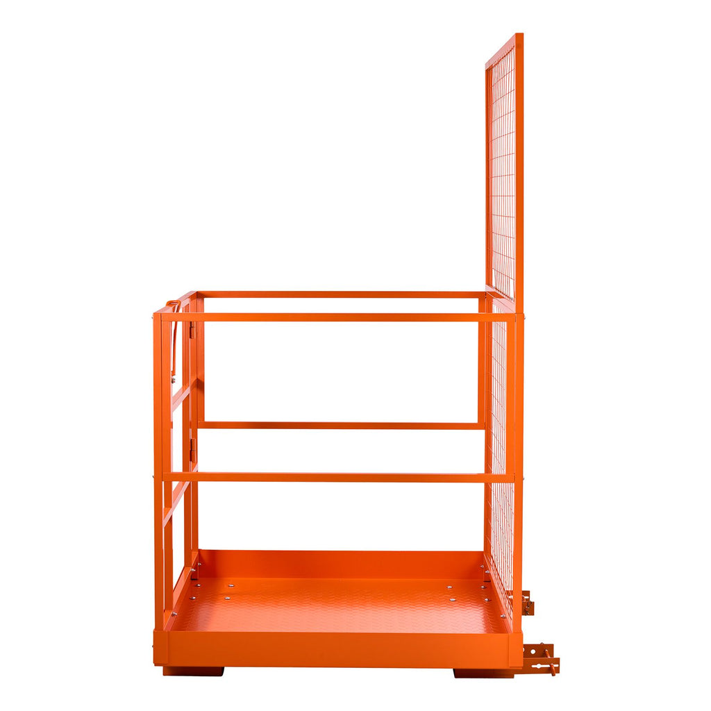 Forklift Safety Cage, 48.2 x 45.2 Inch, Heavy Duty Forklift Man Basket, 1400 lbs Capacity Collapsible Work Platform Lift Basket with Safety Harness & Lock, for Most Aerial Jobs Lifting Loader