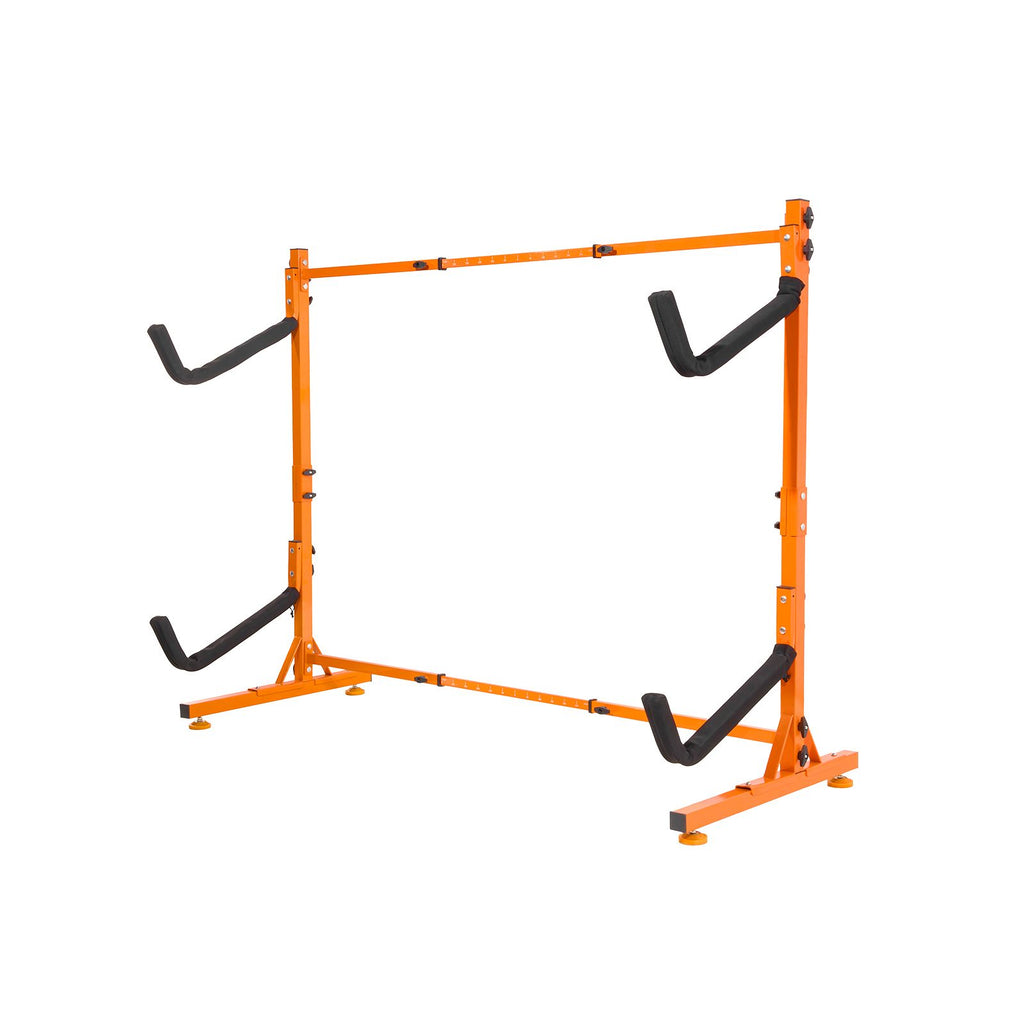 Freestanding Kayak Storage Rack, Kayak Stand for 2 Kayak Canoe Paddleboard, Heavy-duty Steel Kayak Hanger Holder with Padded Arms and Adjustable Width, 175LBS Max Load, for Indoor Outdoor Garage