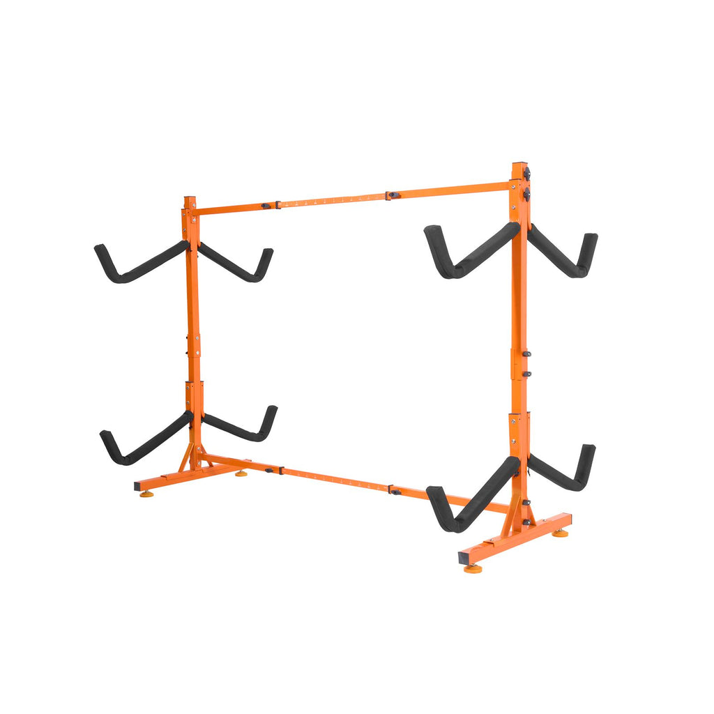 Freestanding Kayak Storage Rack, Kayak Stand for 4 Kayak Canoe Paddleboard, Heavy-duty Steel Kayak Hanger Holder with Padded Arms and Adjustable Width, 220LBS Max Load, for Indoor Outdoor Garage