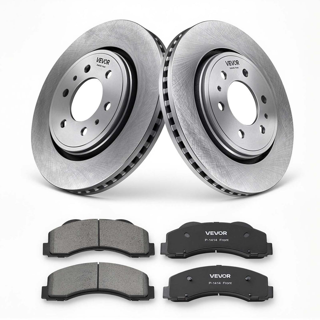 Front Brake Kit Ceramic Brake Pads & Hollow Brake Rotors Replacement, Compatible with 015-2020 Ford F-150, 2010-2014 Ford F-150 (6 Lug Models), 2010-2021 Ford Expedition & Lincoln Navigator