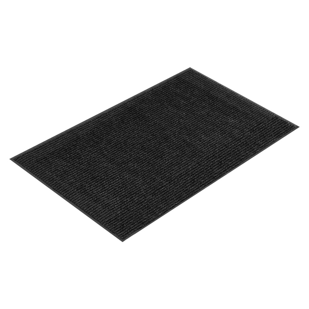 Front Door Mat, 6 x 4 ft Commercial Floor Mat for Indoor and Outdoor, Stylish Striped Industrial Carpet with PVC Backing, Heavy Duty Washable Entry Rug for Hallway, Balcony, Garage, Grey