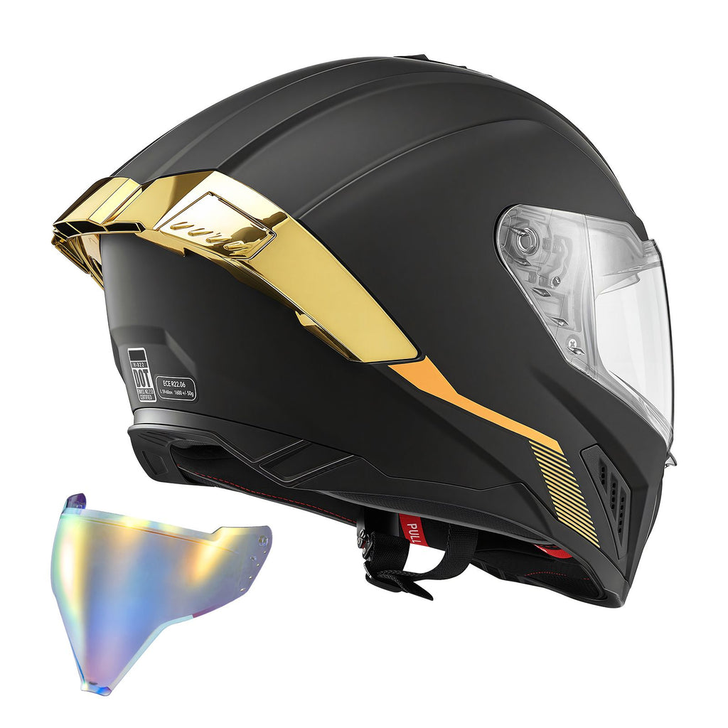 Full Face Motorcycle Helmets, Dual-Visor Motorcycle Street Bike Helmet, Lightweight Comfortable Motocross Dirt Bike Helmet for Adults Men and Women - DOT & ECE Approved (L Size)
