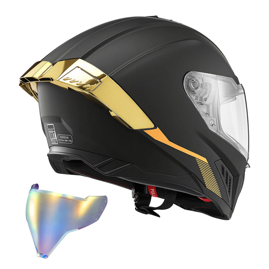 Full Face Motorcycle Helmets, Dual-Visor Motorcycle Street Bike Helmet, Lightweight Comfortable Motocross Dirt Bike Helmet for Adults Men and Women - DOT & ECE Approved (M Size)