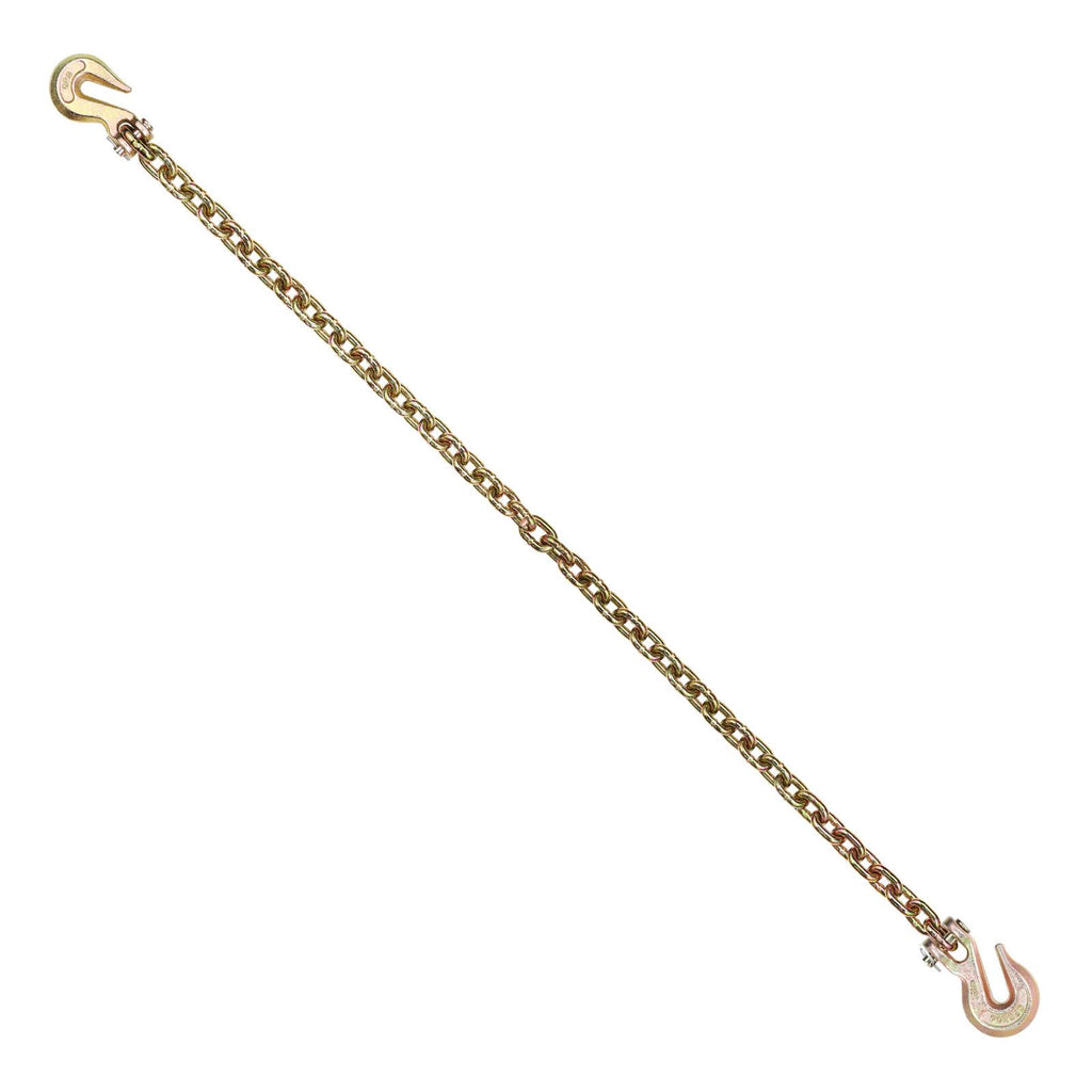 G80 Transport Binder Chain, 5/16" x 10.3' 2-Pack Tow Chain with Clevis Grab Hooks, 4900 lbs Safe Working Load, Heavy Duty Logging Chain for Transporting Towing Truck Tie Down Binding Equipment