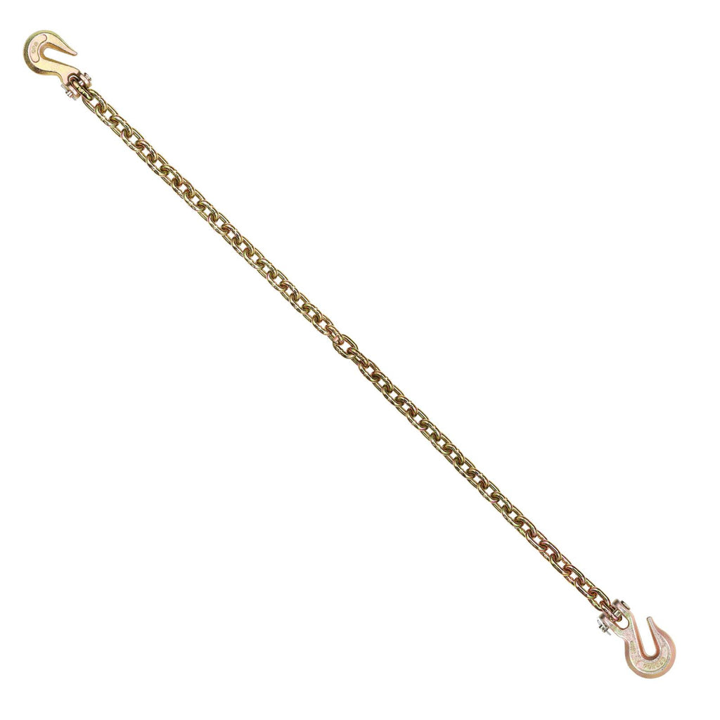 G80 Transport Binder Chain, 5/16" x 10.3' Tow Chain with Clevis Grab Hooks, 4900 lbs Safe Working Load, Heavy Duty Trailer Logging Chain for Transporting Towing Truck Tie Down Binding Equipment