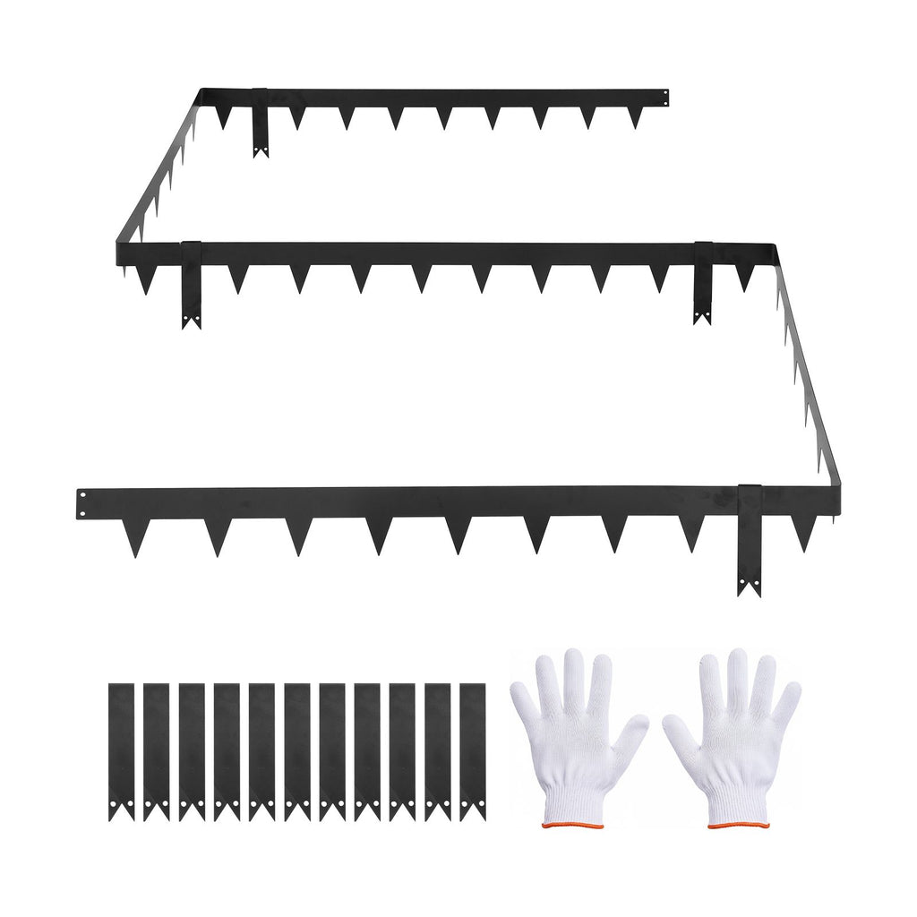 Galvanized Steel Landscape Edging, 10-Pack 40 x 4.5 Inch Metal Edging for Landscaping with 11 Mounting Clips, Heavy Duty Metal Garden Edge Border for Flower Bed, Yard Pathway, Black