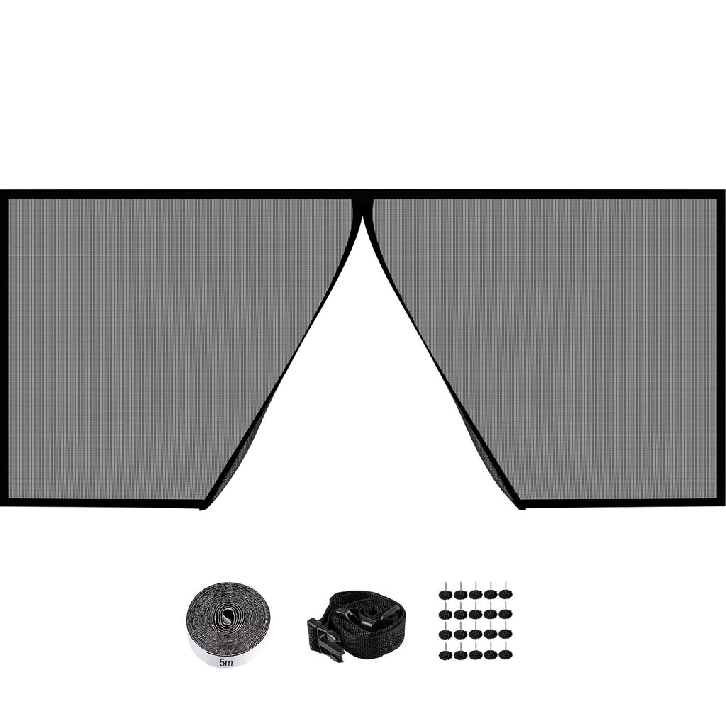 Garage Door Screen, 16 x 7 ft for 2 Cars, 5.2 lbs Heavy-Duty Fiberglass Mesh for Quick Entry with Self Sealing Magnet and Weighted Bottom, Kids / Pets Friendly, Easy to Install and Retractable